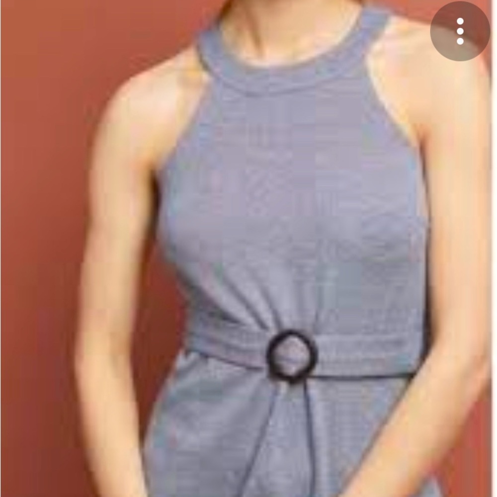 Anthropologie Belted Halter Tank Top in Blue